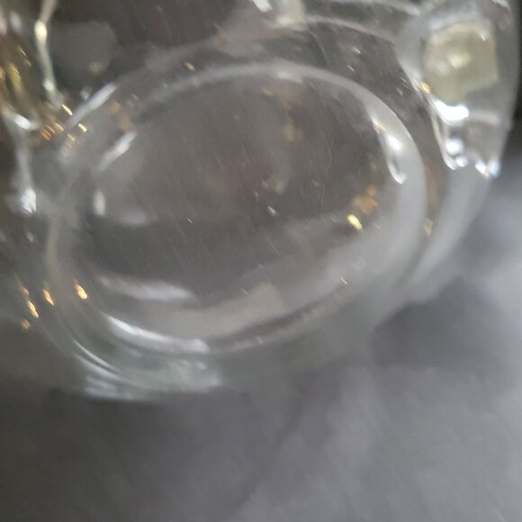 Ruffled Clear Glass Pitcher With Curved Handle & Wide Spout - Picture 4 of 7